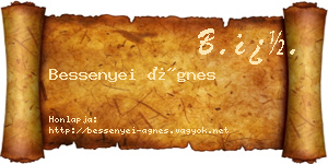 Bessenyei Ágnes névjegykártya